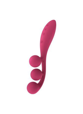 Vibromasseur triple stimulation flexible, anal, vaginale, clitoridienne Tri Ball rouge USB Satisfyer - CC597817
